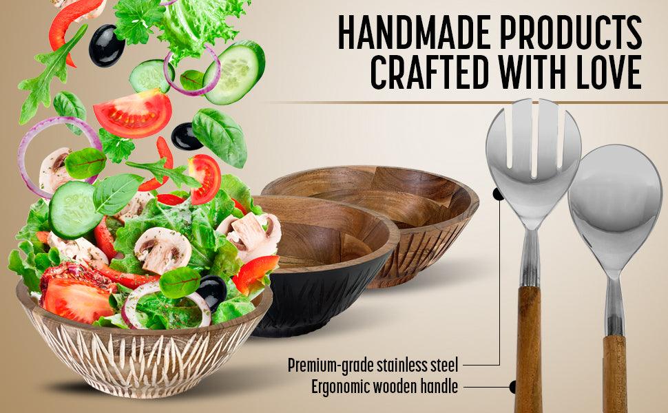 Sunday Delights: Tuscan Panzanella Salad in Our Beautiful Acacia Bowl Set
