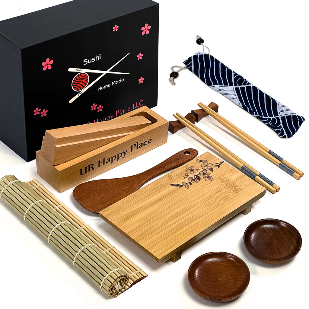 Kanpeki Living Premium Sushi Kit Sushi Making Kit for Beginners & Pros with eBook Instructions - 22 Piece Set with Japanese Design Box