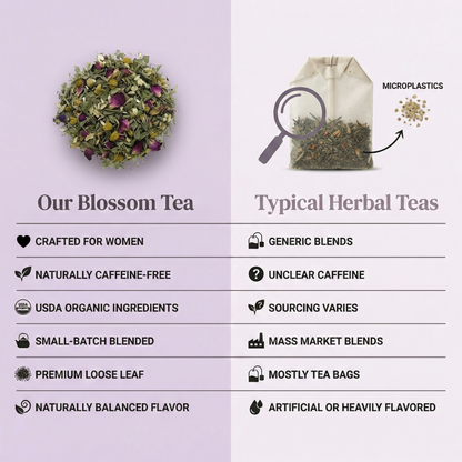 Hormone Balance Tea for Women – PMS Relief, Bloating Support, Calm Mood Herbal Tea (Caffeine-Free)