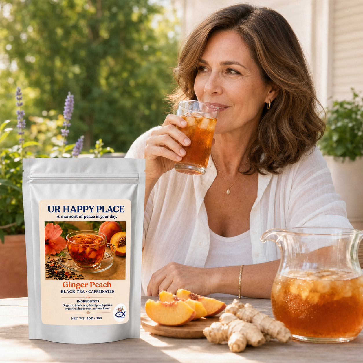 Ginger Peach Black Tea – Organic Loose Leaf Tea with Peach & Ginger