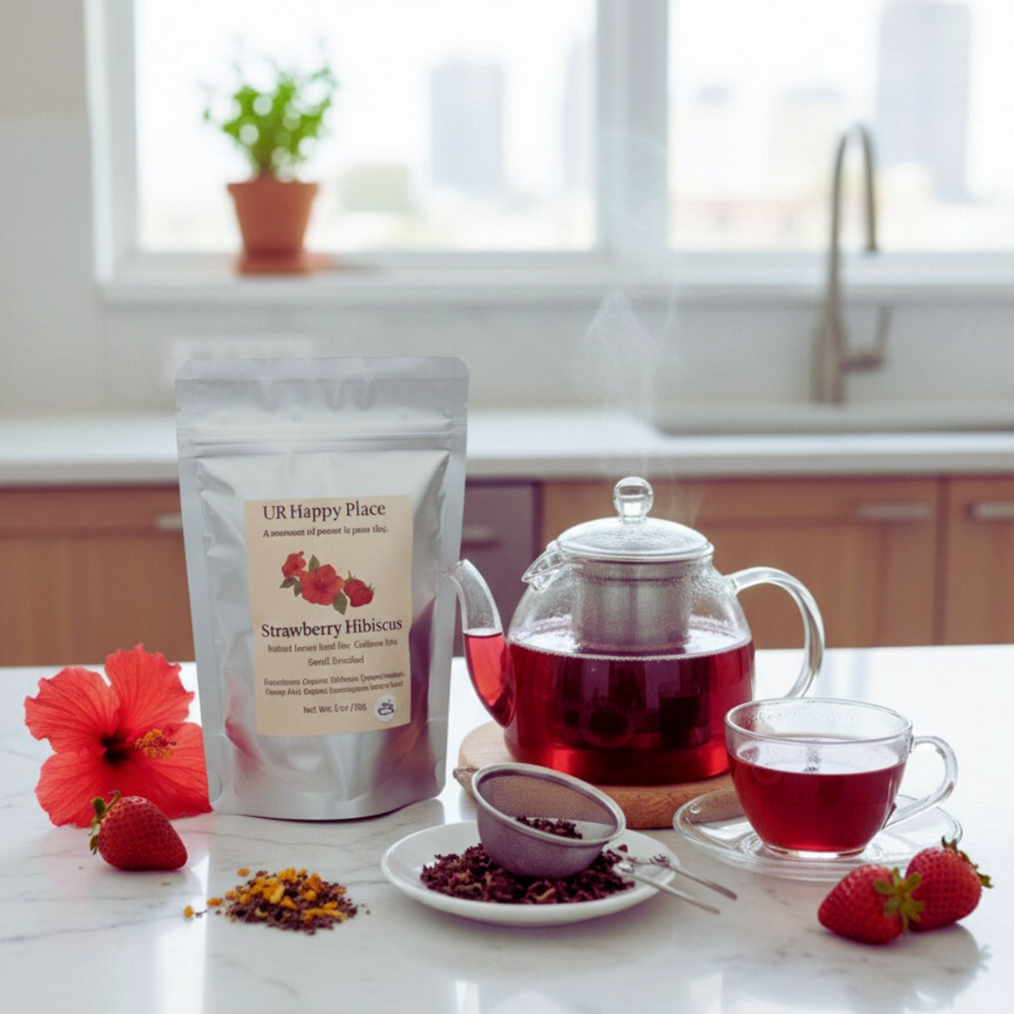 Strawberry Hibiscus Herbal Tea