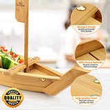 Gennua Kitchen Bamboo Sushi Boat | Large 20 Inch Serving Tray for Sushi, Sashimi, Appetizers & More | All Natural Bamboo Serving Tray for Home & Restaurant Use | 100% Food Safe & Eco Friendly