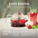 Teapot with Infuser for Loose Tea - 33oz, 4 Cup Tea Infuser, Clear Glass Tea Kettle Pot with Strainer & Warmer - Loose Leaf, Iced Tea Maker & Brewer