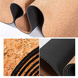 YUQINT Yoga mat Bag 183X68cm Natural Cork TPE Yoga Mat for Fitness 5mm Sport Mats Pilates Exercise Non-Slip Yoga mat with Position Body Line (Color : 7 Flowers)